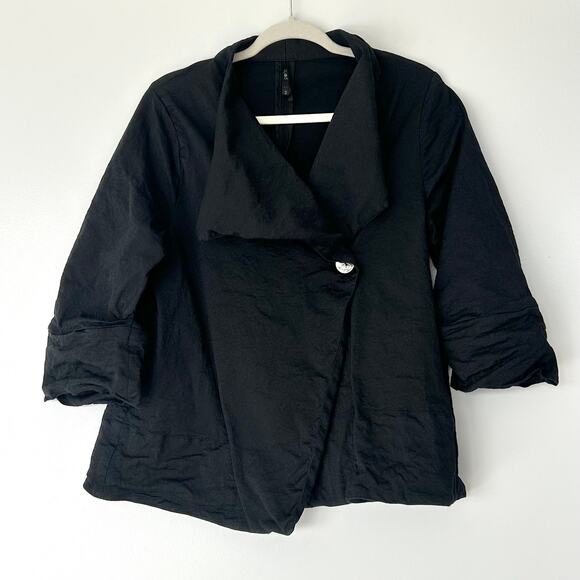 EUC Porto San Francisco Charcoal Black Asymmetric Jacket Size 2 / Medium Italian - Picture 12 of 14